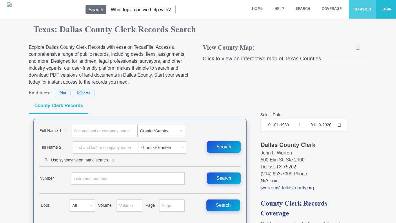 Dallas County Clerk Records Search | TexasFile